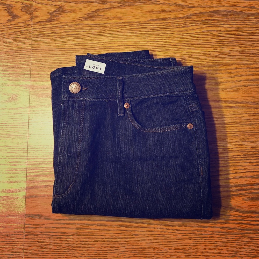 Loft Curvy High Waist Skinny Ankle Jeans